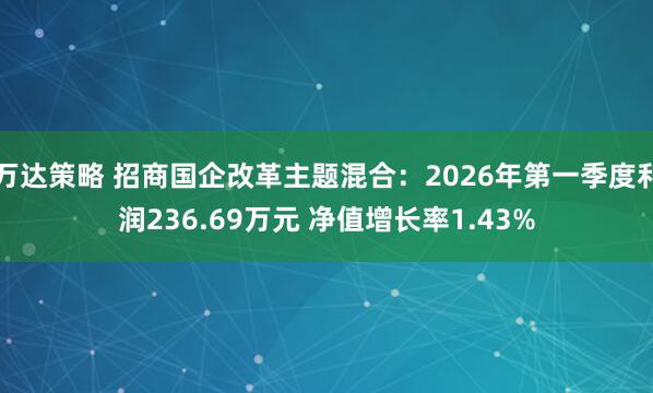 万达策略 招商国企改革主题混合：2026年第一季度利润236.69万元 净值增长率1.43%